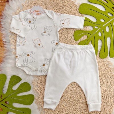 Conj. Body Manga Longa e Calça Coalas - Off White